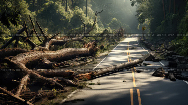 traffic road broken ai generated. Стоковое AI-изображение, AI-художник Vectorwin / Фотобанк Лори