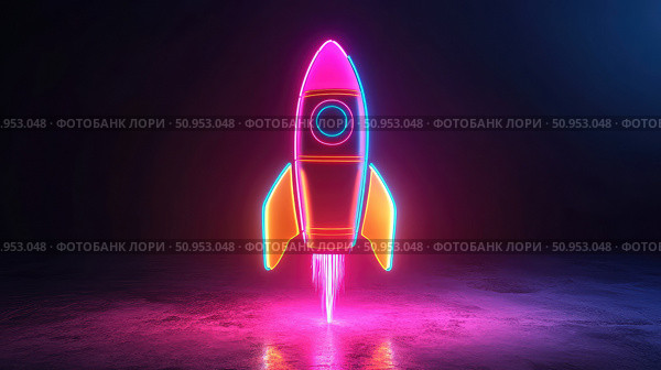 trajectory illuminating rocket ai generated. Стоковое AI-изображение, AI-художник Vectorwin / Фотобанк Лори