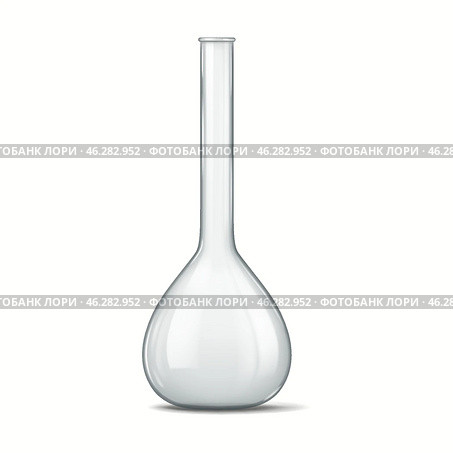 Transparent Laboratory Flask with Long Neck. Стоковая иллюстрация, иллюстратор Андрей Апоев / Фотобанк Лори