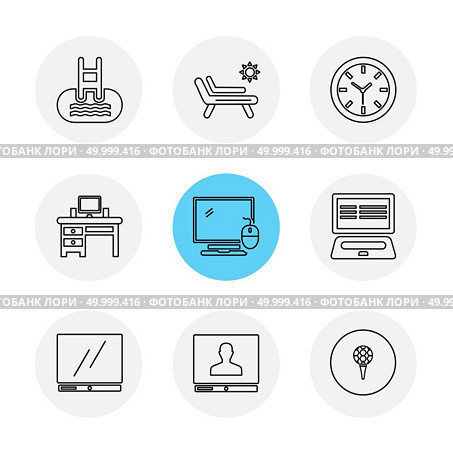 travel , celebration , summer , directions , coffee , toffee , candy , medal , play , internet,  downloading , ic , icon, vector, design,  flat,  collection, style, creative,  icons. Стоковая иллюстрация, агентство Ingram Publishing / Фотобанк Лори