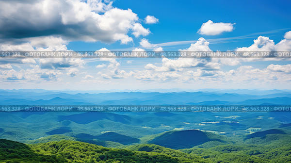 trees blue ridge mountains ai generated. Стоковое AI-изображение, AI-художник Vectorwin / Фотобанк Лори