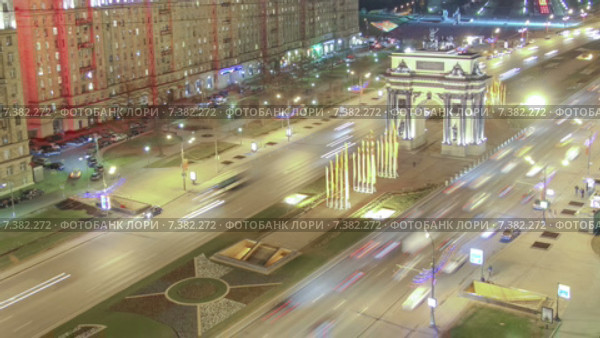 Триумфальная Арка в Москве, таймлапс (2015 год). Стоковое видео, видеограф Кирилл Трифонов / Фотобанк Лори