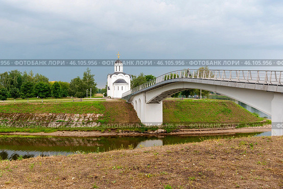 Церковь Михаила Тверского Монастырский мост через Тьмаку. Тверь (2022 год). Редакционное фото, фотограф Александр Щепин / Фотобанк Лори
