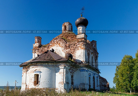 Церковь Спаса Нерукотворного Образа (1780 – 1790 г.) в деревне Анхимово, Вытегорский район, Россия. (2024 год). Стоковое фото, фотограф Головкова Елена / Фотобанк Лори