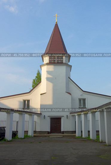 Церковь святого Иоанна Богослова (фрагмент). Карелия, Сортавала, улица Кирова, 6А (2019 год). Стоковое фото, фотограф Алексей Иванов / Фотобанк Лори