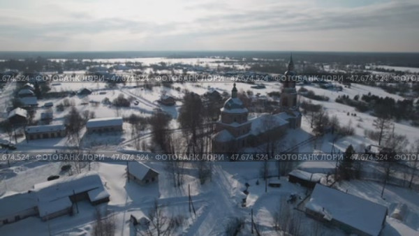 Церковь зимой. Стоковое видео, видеограф Алексей Кузьмин / Фотобанк Лори