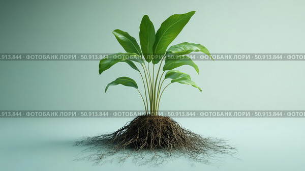 tuber plant with roots ai generated. Стоковое AI-изображение, AI-художник Vectorwin / Фотобанк Лори