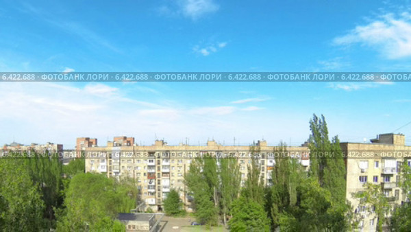 Тучи над городом. Суточное движение, Макеевка, Новороссия, Таймлапс. Стоковое видео, видеограф Артем Поваров / Фотобанк Лори