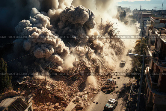 Turkey and Syria Earthquake. A devastating magnitude arthquake struck the Turkish province. Стоковое AI-изображение, AI-художник Ирина Михайличенко / Фотобанк Лори