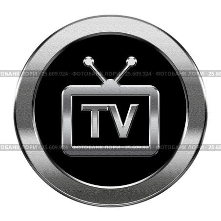 TV icon silver, isolated on white background. Стоковая иллюстрация, иллюстратор Андрей Зык / Фотобанк Лори