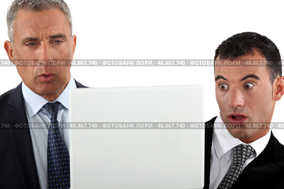 Two businessmen look shocked. Стоковое фото, агентство Ingram Publishing / Фотобанк Лори