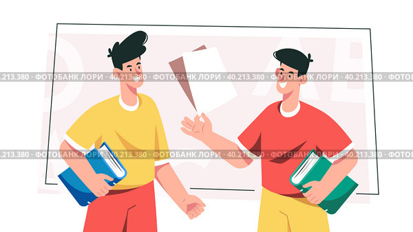 Two mans. Discussion. Стоковая иллюстрация, иллюстратор Татьяна Гавриш / Фотобанк Лори