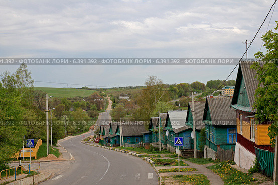 Улица городского поселка Городище, Беларусь (2014 год). Стоковое фото, фотограф Татьяна Грин / Фотобанк Лори