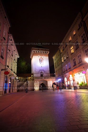 Улица St. Florian's Street (Florianska Street) в Кракове (2013 год). Стоковое фото, фотограф Сергей Новиков / Фотобанк Лори