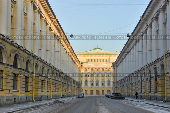 Улица Зодчего Росси в Петербурге (2016 год). Стоковое фото, фотограф Александр Алексеев / Фотобанк Лори