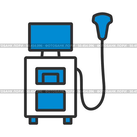 Ultrasound Diagnostic Machine Icon. Editable Bold Outline With Color Fill Design. Vector Illustration. Стоковая иллюстрация, агентство Ingram Publishing / Фотобанк Лори