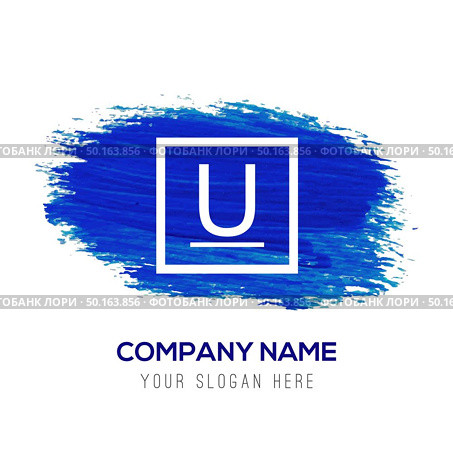Underline Icon - Blue watercolor background. Стоковая иллюстрация, агентство Ingram Publishing / Фотобанк Лори