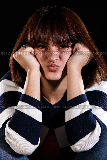 Unhappy young girl. Стоковое фото, фотограф Art Konovalov / Фотобанк Лори