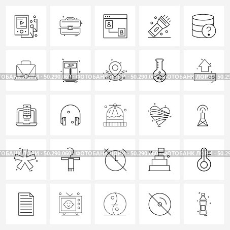 Universal Symbols of 25 Modern Line Icons of institution, money, people, coins, emergencies Vector Illustration. Стоковая иллюстрация, агентство Ingram Publishing / Фотобанк Лори
