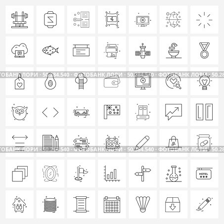 Universal Symbols of 49 Modern Line Icons of monitor screen, monitor, key, screen, fertilization Vector Illustration. Стоковая иллюстрация, агентство Ingram Publishing / Фотобанк Лори