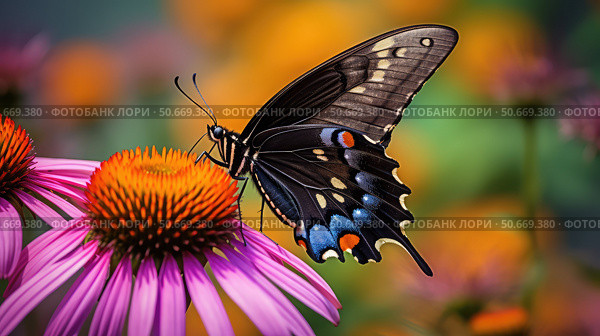 up eastern black swallowtail ai generated. Стоковое AI-изображение, AI-художник Vectorwin / Фотобанк Лори