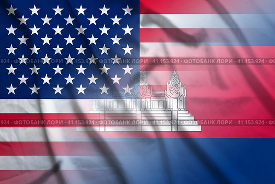 USA and Cambodia state flag international relations BTN USA. Стоковая иллюстрация, иллюстратор Кабак Дмитрий / Фотобанк Лори