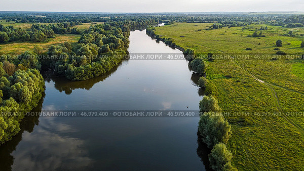 Утренний сельский пейзаж. Село Селец, Трубчевский район, Брянская область (2021 год). Стоковое фото, фотограф Господин Никто / Фотобанк Лори