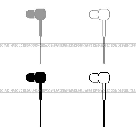 Vacuum headphones wired set icon grey black color vector illustration image simple solid fill outline contour line thin flat style. Vacuum headphones wired set icon grey black color vector illustration image solid fill outline contour line thin flat style. Стоковая иллюстрация, агентство Ingram Publishing / Фотобанк Лори