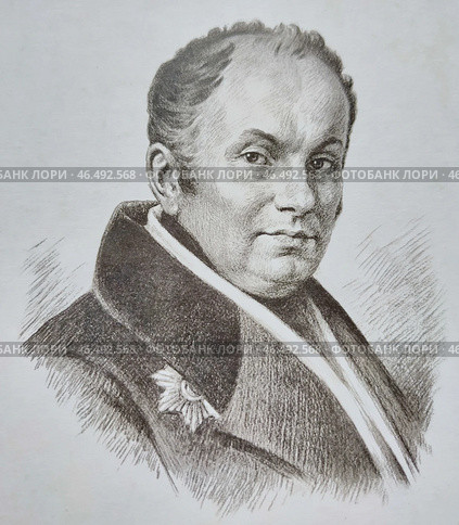 Василий Андреевич Жуковский (1783-1852) - русский поэт, один из основоположников романтизма в русской поэзии, автор элегий, посланий, песен, романсов, баллад и эпических произведений. Также известен как переводчик поэзии и прозы, литературный критик и педагог. Автор слов государственного гимна Российской империи «Боже, Царя храни!» (1833). Редакционное фото, фотограф Сергей Елизарьев / Фотобанк Лори