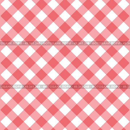 Vector gingham seamless pattern in red. Стоковая иллюстрация, агентство Ingram Publishing / Фотобанк Лори