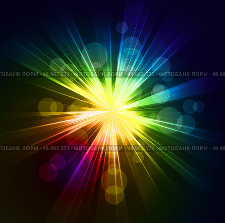 Vector  illustration  Abstract  starburst spectrum light background. Abstract  starburst light background. Стоковая иллюстрация, агентство Ingram Publishing / Фотобанк Лори