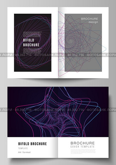 Vector layout of two A4 format cover mockups design templates for bifold brochure, flyer, report. Random chaotic lines that creat real shapes. Chaos pattern, abstract texture. Order vs chaos concept. Vector layout of two A4 format cover mockups design templates for bifold brochure, flyer, report. Random chaotic lines that creat real shapes. Chaos pattern, abstract texture. Order vs chaos concept. Стоковая иллюстрация, агентство Ingram Publishing / Фотобанк Лори