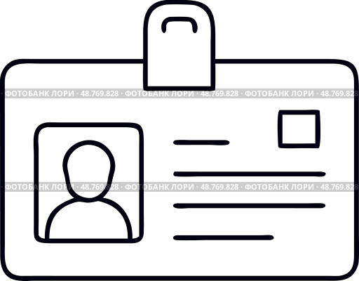 Векторная иконка удостоверения личности на прозрачном фоне. Стоковое AI-изображение, AI-художник Ольга Березина / Фотобанк Лори