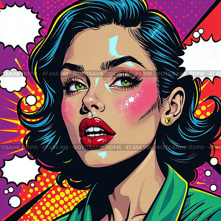 Векторный портрет женщины. Распродажа. Vector portrait of a woman. Sale. Стоковое AI-изображение, AI-художник Гер Олег / Фотобанк Лори