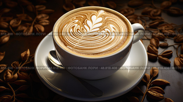 velvety latte texture ai generated. Стоковое AI-изображение, AI-художник Vectorwin / Фотобанк Лори