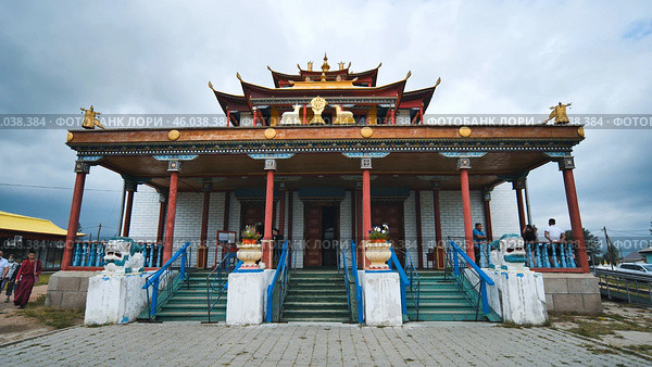 Verkhnyaya Ivolga, Buryatia, Russia - August 9, 2021: Ivolginsky datsan is the Center of the Buddhist Traditional Sangha of Russia, Buddhist Temple located in Buryatia, Russia, 23 km from Ulan Ude. Редакционное фото, фотограф Mikhail Davidovich / Фотобанк Лори