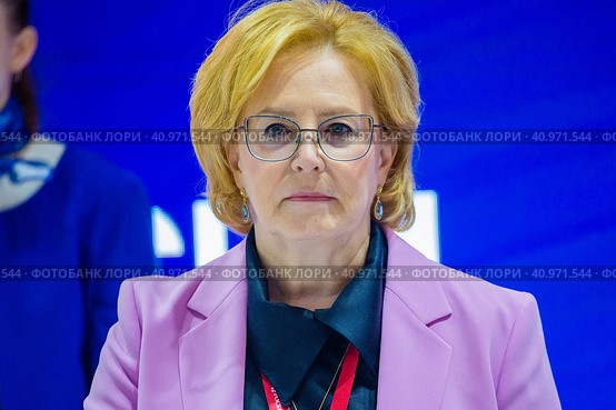 Вероника Скворцова. Руководитель Федерального медико-биологического агентства (ФМБА России). (2023 год). Редакционное фото, фотограф Александр Тарасенков / Фотобанк Лори