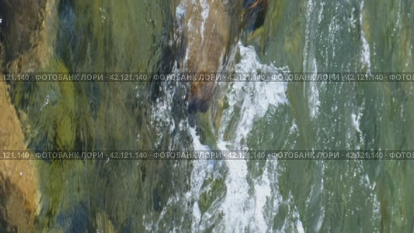 Vertical video of Altai river Bashkaus. Drone moves sideways and camera looks down. Стоковое видео, видеограф Сергей Пристяжнюк (Serg Zastavkin) / Фотобанк Лори