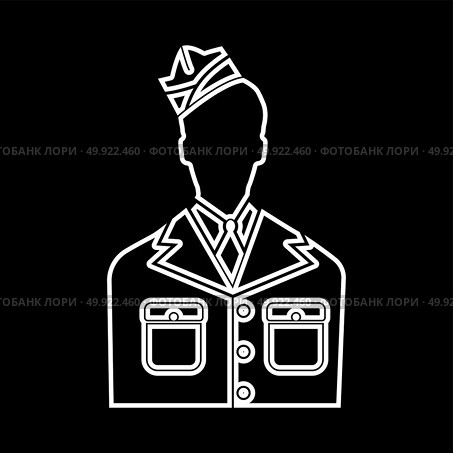 Veteran or soldier of the american army white icon . Стоковая иллюстрация, агентство Ingram Publishing / Фотобанк Лори