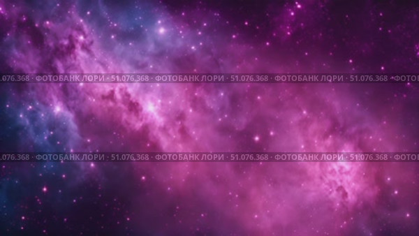 Vibrant Cosmic Cloud: Stunning Deep Space Nebula in Brilliant Purple and Magenta, Dotted with Countless Stars. Стоковое AI-видео, аниматор Данила Большаков / Фотобанк Лори