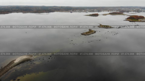 Вид на гавань Благополучия. Острова Соловецкого архипелага. Соловки. Стоковое видео, видеограф Яковлев Сергей / Фотобанк Лори