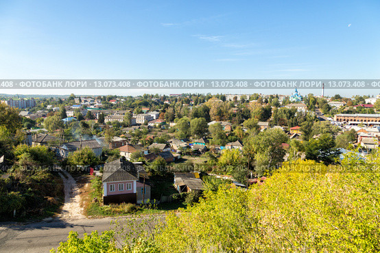 Вид на город Рыльск с горы Ивана Рыльского (2015 год). Стоковое фото, фотограф Сергей Лаврентьев / Фотобанк Лори