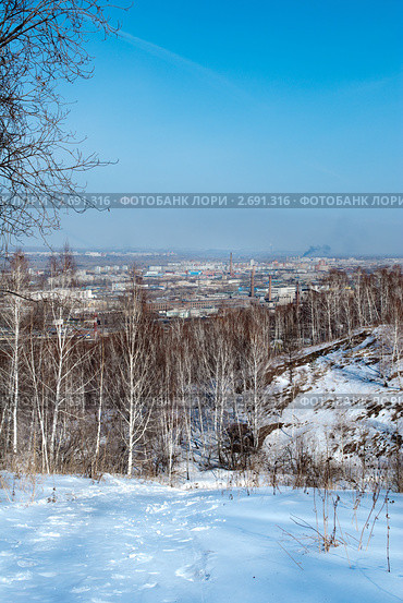 Вид на Красноярск зимой (2011 год). Стоковое фото, фотограф Sofia Trofimova / Фотобанк Лори