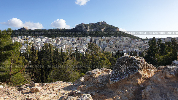 Вид с холма Стрефи (Strefi Hill) город Афины. Аттика. Греция (2023 год). Стоковое фото, фотограф lana1501 / Фотобанк Лори