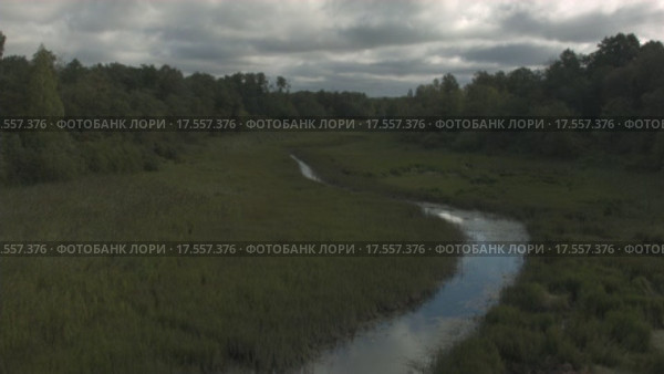 Вид с коптера. Пейзажная съемка. Стоковое видео, видеограф Евгений Ковалев / Фотобанк Лори