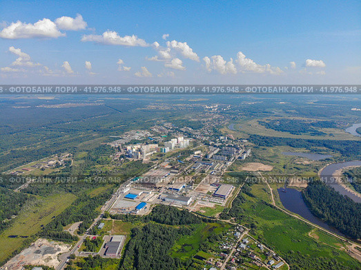 Вид с высоты на микрорайон Коминтерн в городе Кирове (аэросъемка 2020 года) Стоковое фото, фотограф Владислав Самошкин / Фотобанк Лори