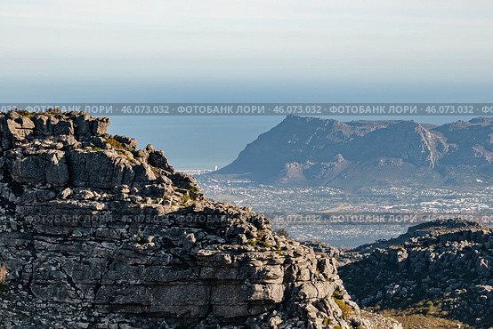 View from top of Table Mountain natural landscape (2023 год). Стоковое фото, фотограф Екатерина Якименко / Фотобанк Лори