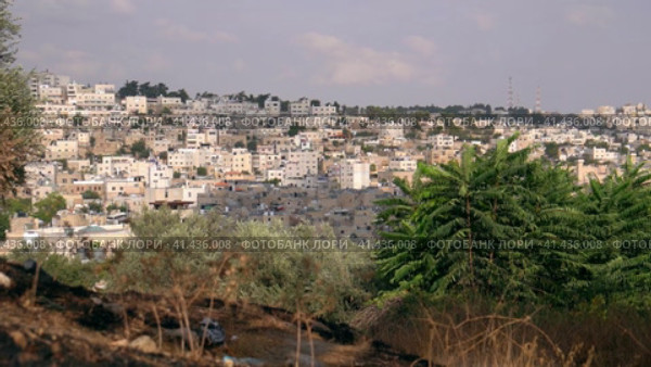 View of Hebron city,capital of the Palestinian province of Hebron. Стоковое видео, видеограф Георгий Дзюра / Фотобанк Лори