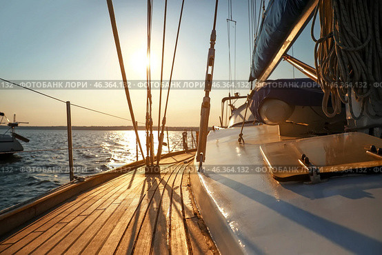 View of modern yacht on sea. Стоковое фото, фотограф Pixel_shot / Фотобанк Лори