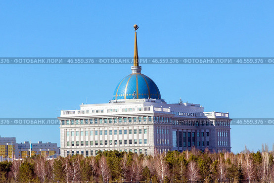 View of presidential palace in center of the capital Astana. Republic of Kazakhstan (2024 год). Стоковое фото, фотограф Евгений Ткачёв / Фотобанк Лори